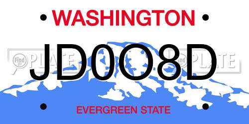 JD0O8D Washington License Plate