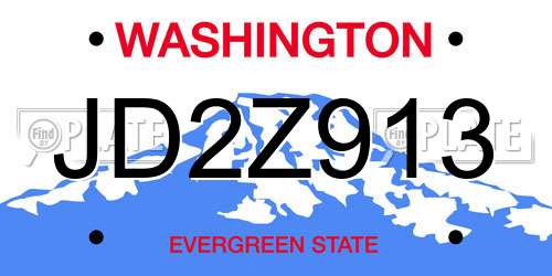 JD2Z913 Washington License Plate