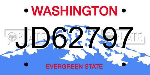 JD62797 Washington License Plate