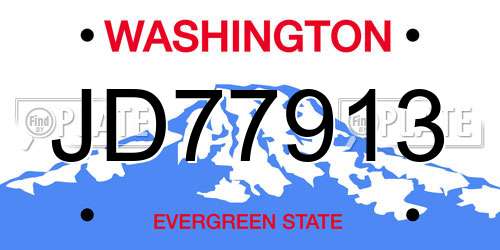 JD77913 Washington License Plate