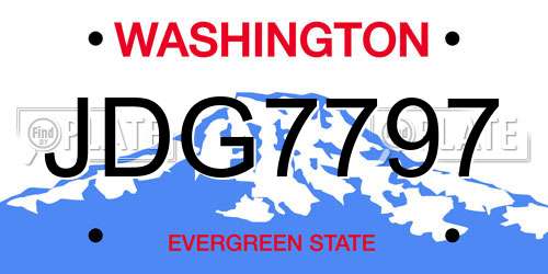 JDG7797 Washington License Plate