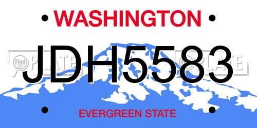 JDH5583 Washington License Plate