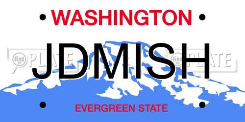 JDMISH Washington License Plate