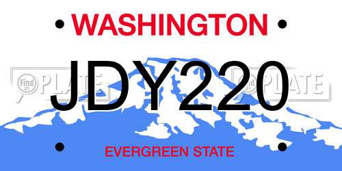JDY220 Washington License Plate