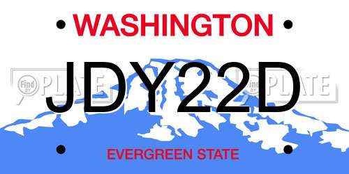 JDY22D Washington License Plate
