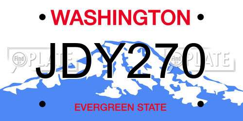 JDY270 Washington License Plate