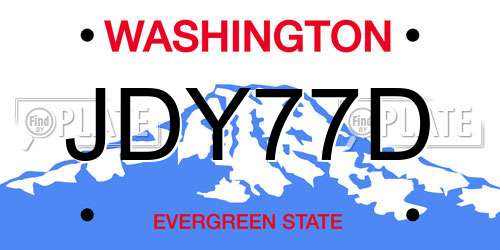 JDY77D Washington License Plate