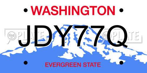 JDY77Q Washington License Plate