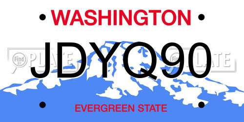 JDYQ90 Washington License Plate