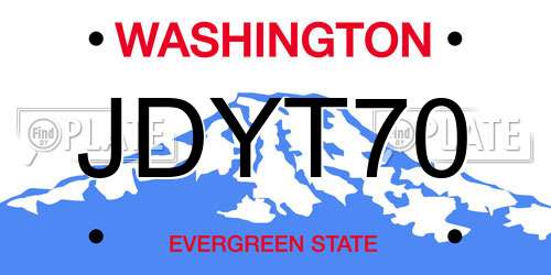 JDYT70 Washington License Plate