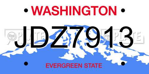 JDZ7913 Washington License Plate