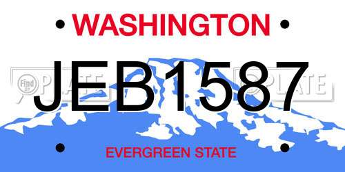 JEB1587 Washington License Plate