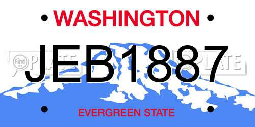 JEB1887 Washington License Plate