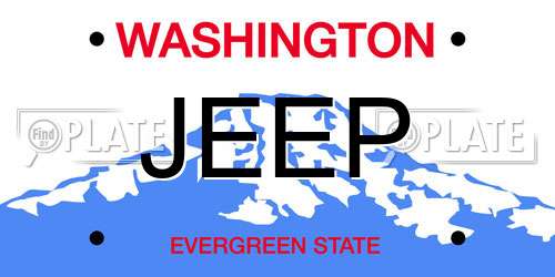 JEEP Washington License Plate