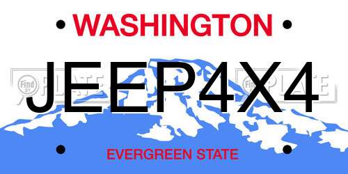 JEEP4X4 Washington License Plate