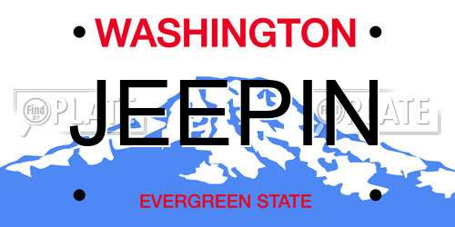 JEEPIN Washington License Plate