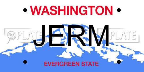 JERM Washington License Plate