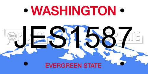 JES1587 Washington License Plate