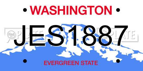 JES1887 Washington License Plate