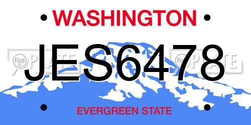 JES6478 Washington License Plate