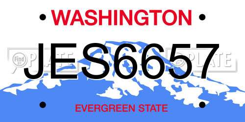 JES6657 Washington License Plate