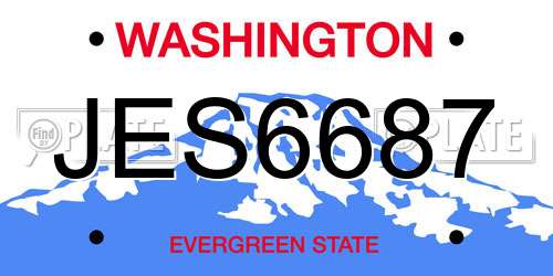 JES6687 Washington License Plate