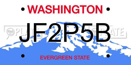 JF2P5B Washington License Plate