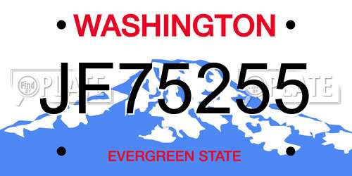 JF75255 Washington License Plate