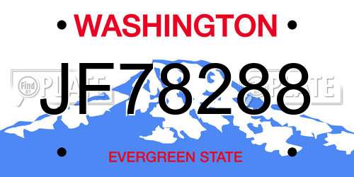 JF78288 Washington License Plate