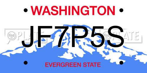 JF7P5S Washington License Plate
