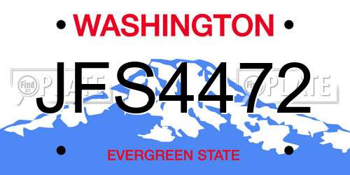 JFS4472 Washington License Plate