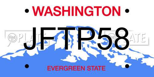 JFTP58 Washington License Plate