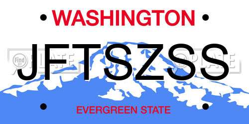 JFTSZSS Washington License Plate