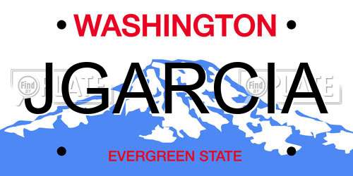 JGARCIA Washington License Plate