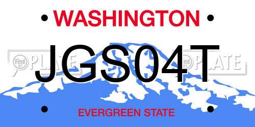 JGS04T Washington License Plate