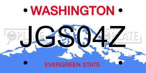 JGS04Z Washington License Plate
