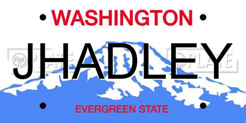 JHADLEY Washington License Plate
