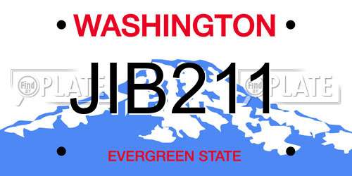 JIB211 Washington License Plate