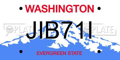 JIB71I Washington License Plate