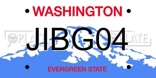 JIBG04 Washington License Plate