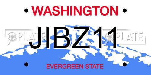 JIBZ11 Washington License Plate