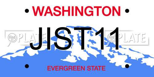 JIST11 Washington License Plate