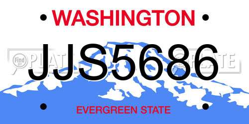 JJS5686 Washington License Plate