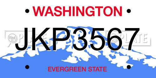 JKP3567 Washington License Plate