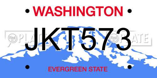 JKT573 Washington License Plate