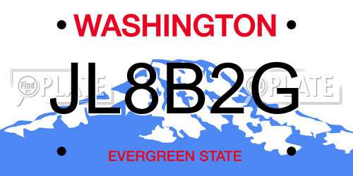 JL8B2G Washington License Plate