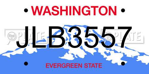 JLB3557 Washington License Plate