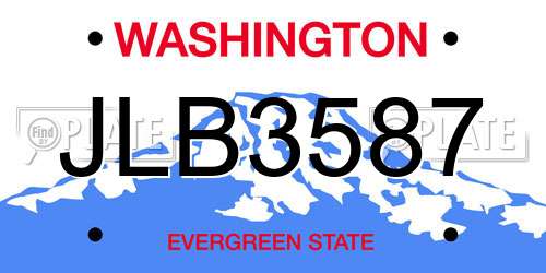 JLB3587 Washington License Plate