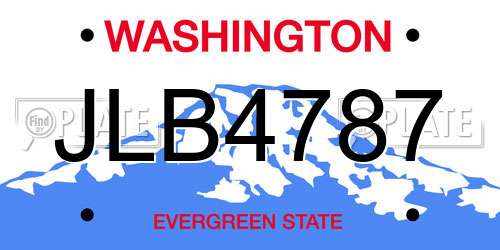 JLB4787 Washington License Plate