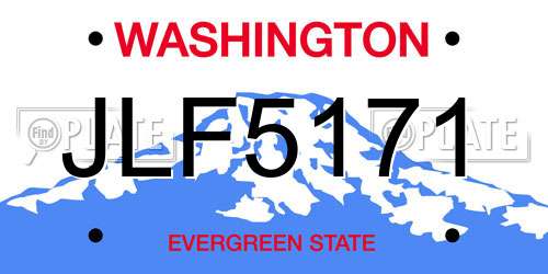 JLF5171 Washington License Plate
